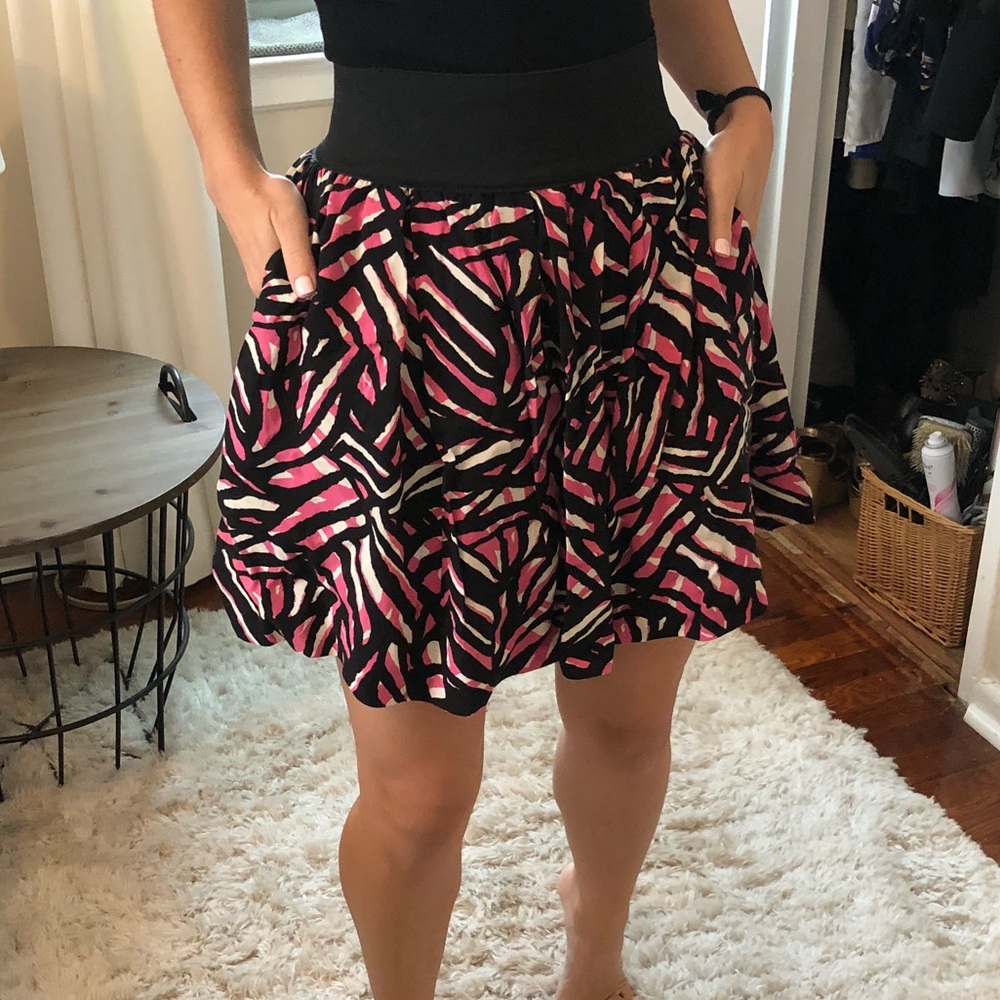 Love Ady Mini Skater Skirt Pink Zebra Print XS
